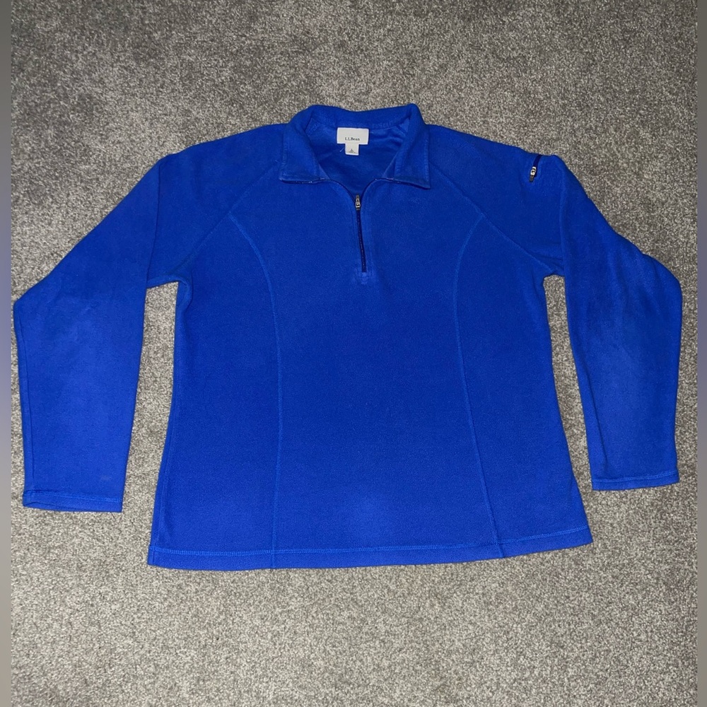 LL Bean Sweater 1/4 Zip Pullover Women’s Size Large Blue/Purple